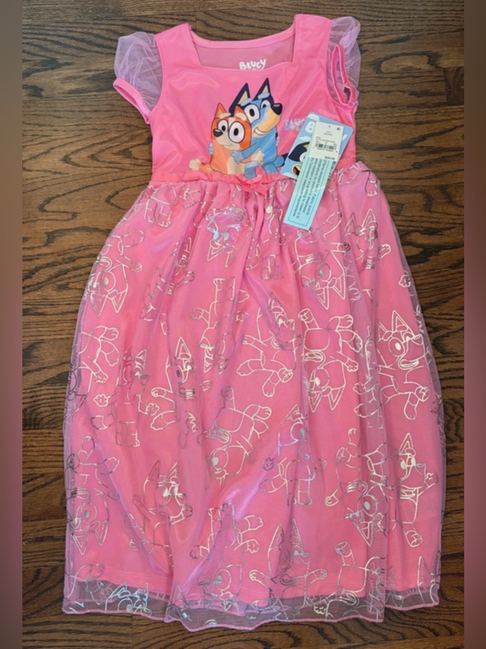 Kids Pink Bluey Princess Nightgown